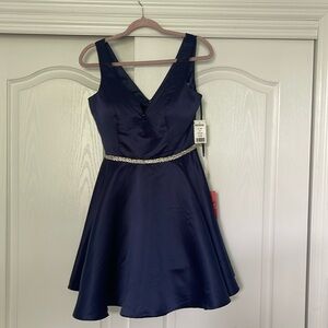 Dancing Queen Sleeveless Sweetheart Satin Bejeweled Cocktail Dress A line dress